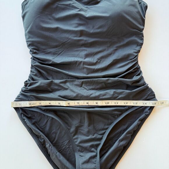 NWT La Blanca Island Goddess Lingerie One Piece in Solid Black Size 12 - Picture 16 of 16